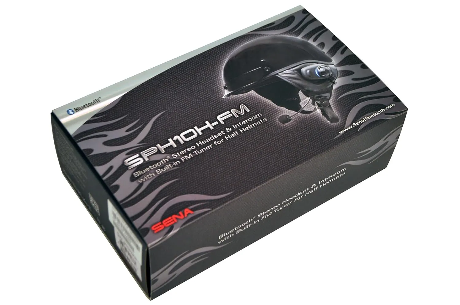 Sena SPH10H-FM Single Pack Bluetooth Headset and Intercom with FM Tuner for Half Helmets