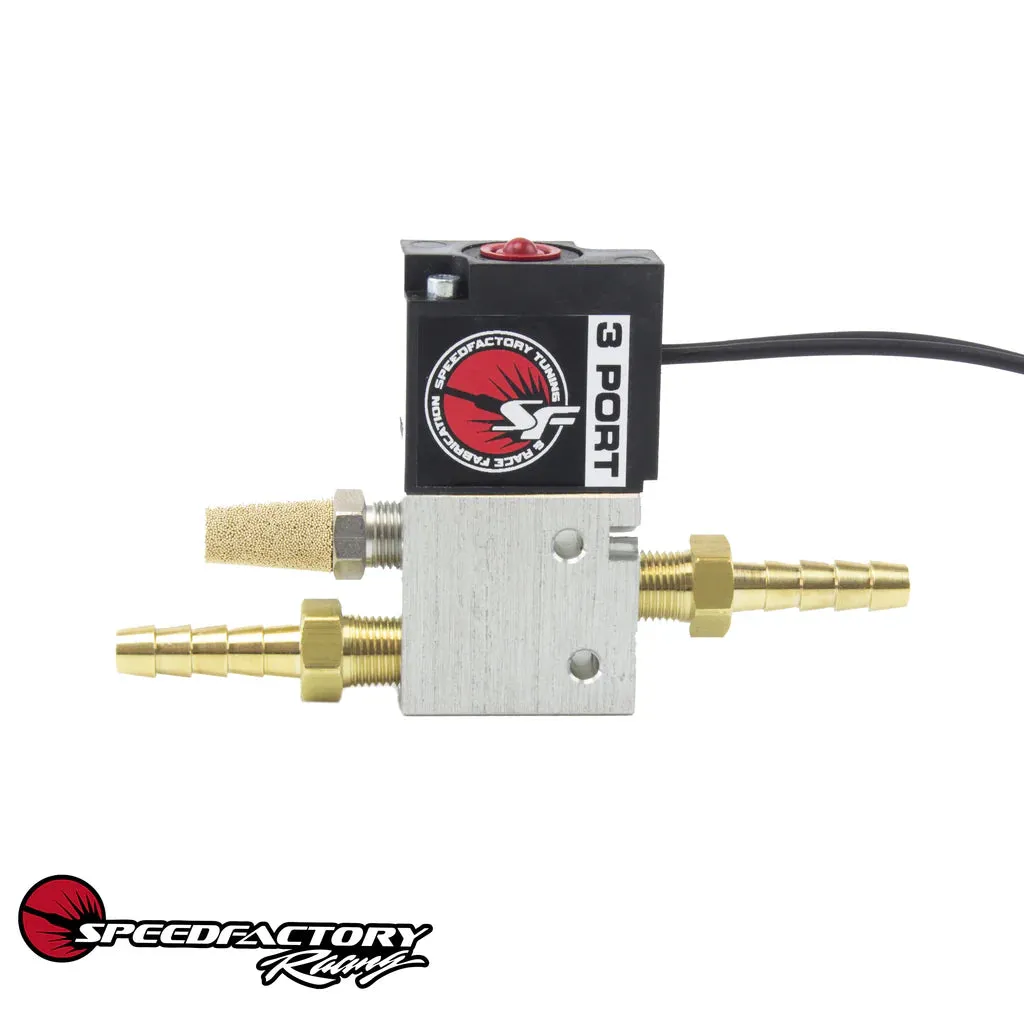 SpeedFactory Racing 3-Port Boost Control Solenoid Kit - 3-Port Solenoid and Mounting Bracket - IG SF-01-051   SF-01-051-B