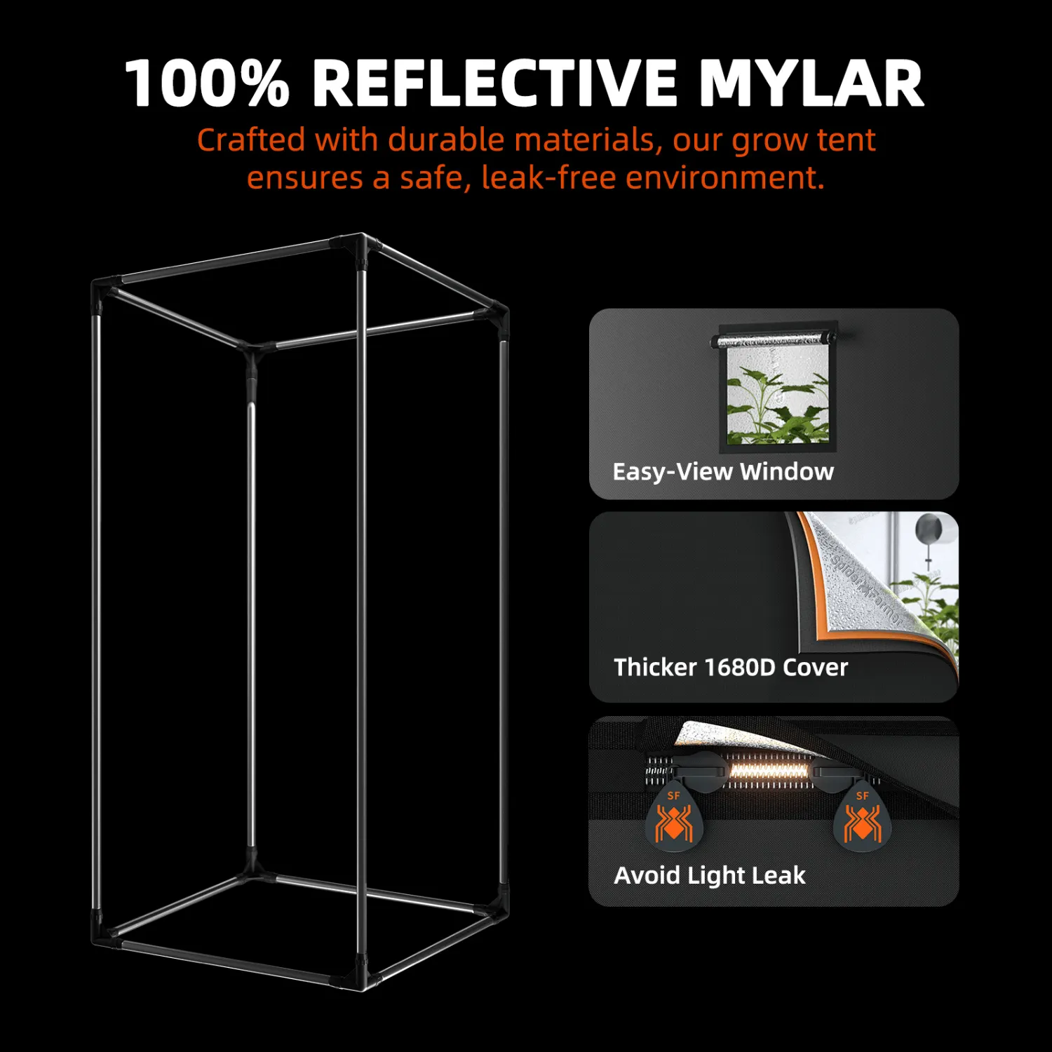 Spider Farmer SF1000D LED Grow Light   2' x 2' Grow Tent   Inline Fan Combo with Speed Controller