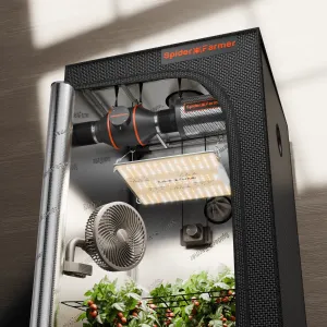 Spider Farmer SF1000D LED Grow Light   2' x 2' Grow Tent   Inline Fan Combo with Speed Controller