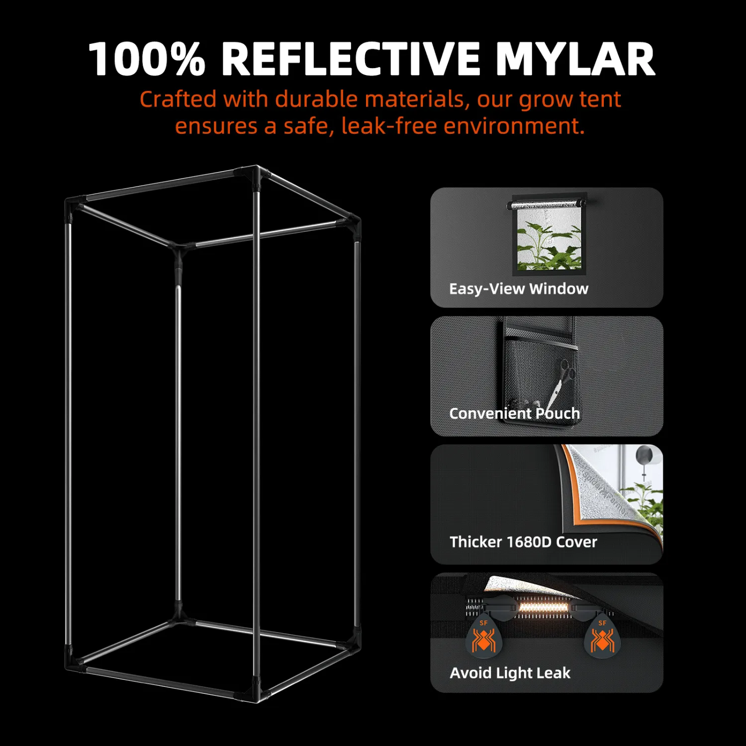 Spider Farmer SF2000 LED Grow Light   2' x 4' Grow Tent   Inline Fan Combo with Speed Controller