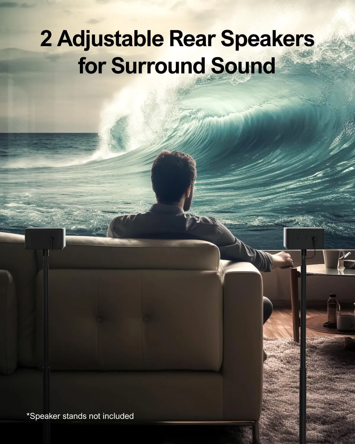 ULTIMEA 5.1 Surround Sound System for TV, Virtual Surround Sound Bar for Smart TV, APP Control, Home Theater Surround Speakers and Subwoofer Adjustable, Peak Power 320W, Poseidon D50 (2025 New Model)