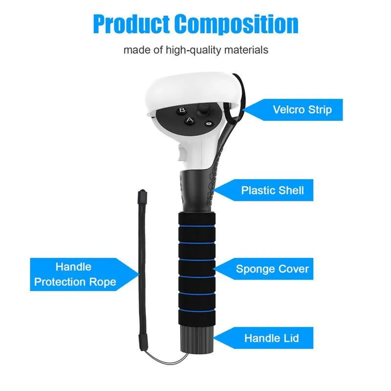 VR51 Handle Extension Grip Suitable For Oculus Quest / Oculus Rift S Touch Controllers Vr Oculus Quest 2 Beat Saber Sword