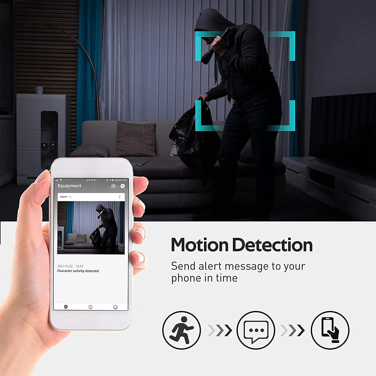 WiFi Wireless Phone Charging Nanny Camera Alarm Clock