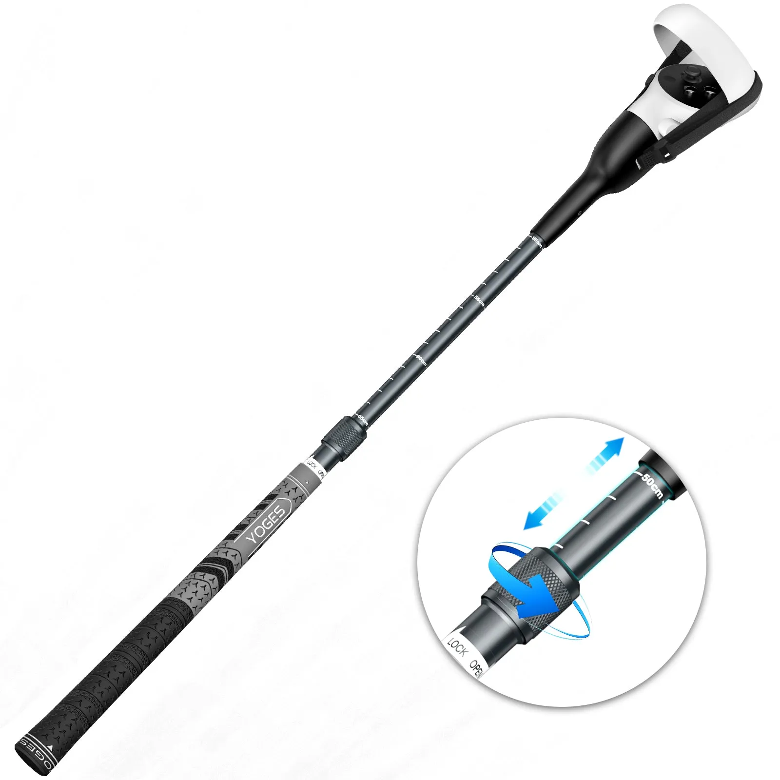 YOGES VR Q6 Golf Handle Compatible with Meta Quest 2 Controller,  Adjustable Length Grip for Golf  , Golf 5 eClub
