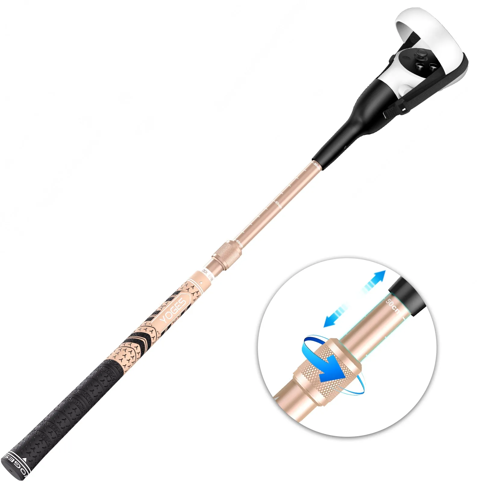 YOGES VR Q6 Golf Handle Compatible with Meta Quest 2 Controller,  Adjustable Length Grip for Golf  , Golf 5 eClub